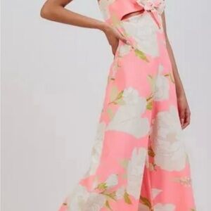 Floral Pink and White Maxi Dress